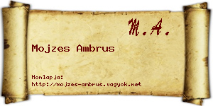 Mojzes Ambrus névjegykártya